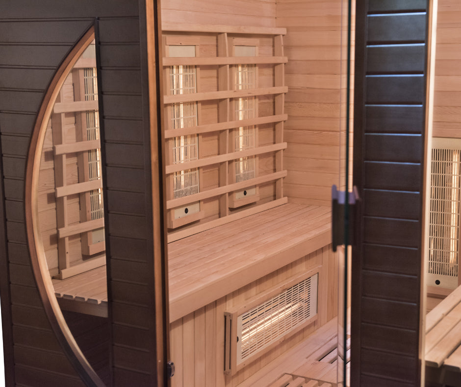 Spectra 4 to 6-person infrared indoor sauna.